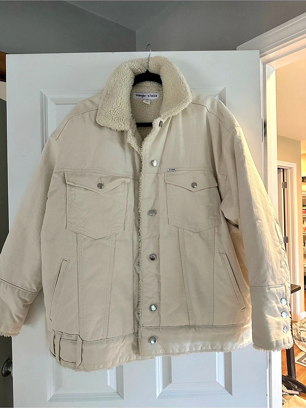 Wrangler x STAUD Reversible Biggest Jean Jacket Reversible Jean Jacket in Cream
